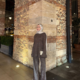 Shine triko takım kahve