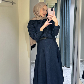 Denim etekli takım