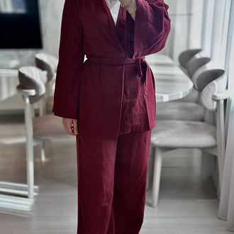 Kimono İkili Takım- Bordo 