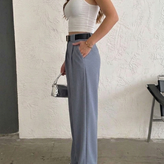 ÖRME KREP PİLE DETAYLI KEMERLİ PANTOLON✨✨