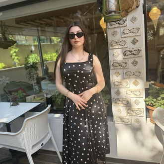 PUANTİYE SATEN DOKU ELBİSE
