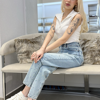 TAŞLI MOM JEAN 