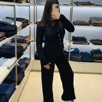Simli hırkalı takım 