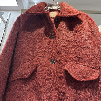 Mürdüm peluş ceket 