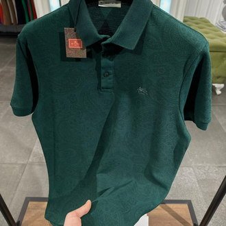 ETRO NEFTİ YEŞİL DESENLİ POLO YAKA