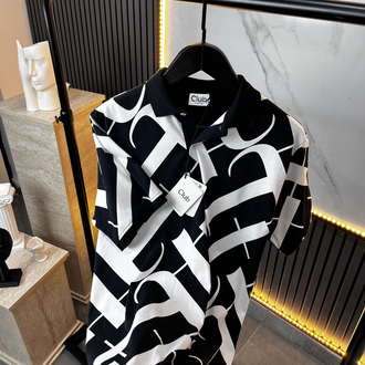 BEYMEN DESENLİ KUMAŞ POLO YAKA