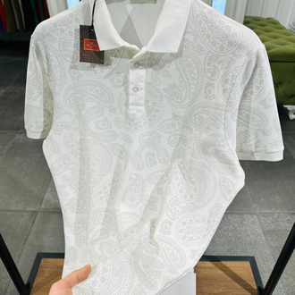 ETRO BEYAZ DESENLİ POLO YAKA