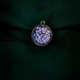 Tiny hand-painted Aster flower necklace