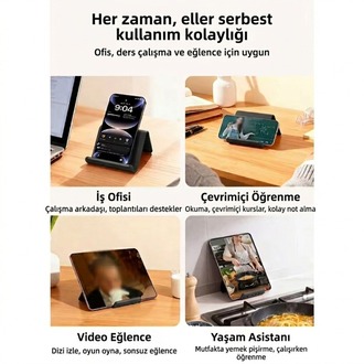 Katlanabilir Çok Amaçlı Telefon, Tablet ve Laptop Standı