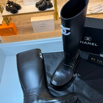 CHANEL İTHAL ÇİZME - Siyah