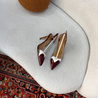  ALAÏA LE CŒUR SLINGBACKS IN PATENT LAMBSKIN