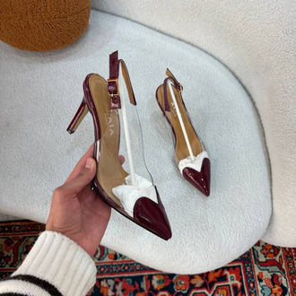  ALAÏA LE CŒUR SLINGBACKS IN PATENT LAMBSKIN