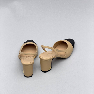Chanel Slingback Topuklu Ayakkabı | Hakiki Deri İthal