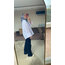 Manset kol beyaz gomlek