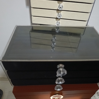 siyah 3 katlı takı kutusu