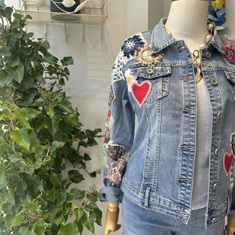 Boho Patch Denim Ceket