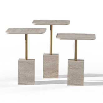 traverten üçlü sehpa