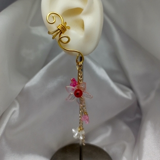 çiçek detaylı earcuff