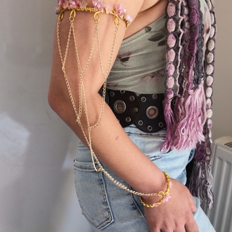 Zincir Detaylı Armcuff ve Bileklik
