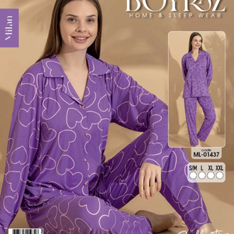 BOYRAZ ÖNDEN DÜĞMELİ PİJAMA TAKIMI