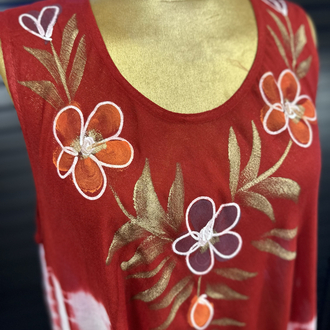İthal Penye Batik Desenli Elbise