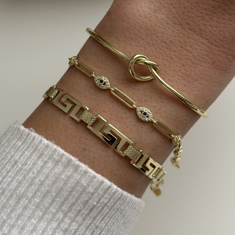 Xuping 14k taşsız labirent bileklik