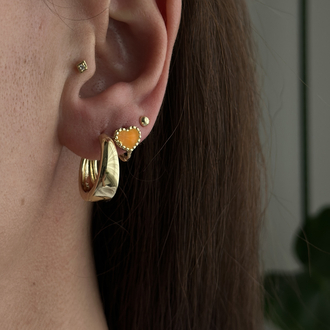 Xuping 14k mini orange heart halka küpe 