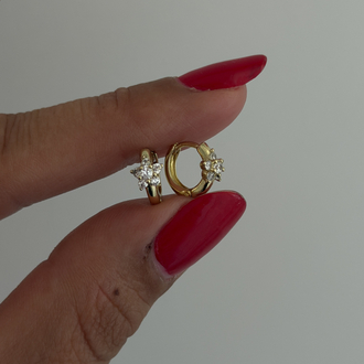 Xuping 14k 0.8mm mini çiçek halka küpe 