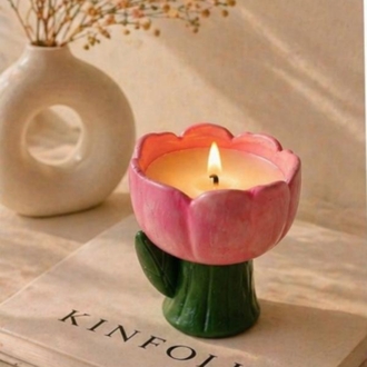 Dekoratif Pinterest Çiçek Mum