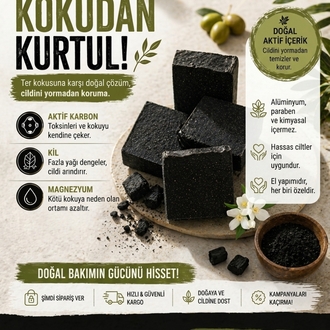 Aktif karbon-Kil-Magnezyum Doğal sabun