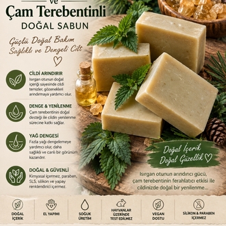 Isırgan otu ve Çam terebentinli doğal sabun 