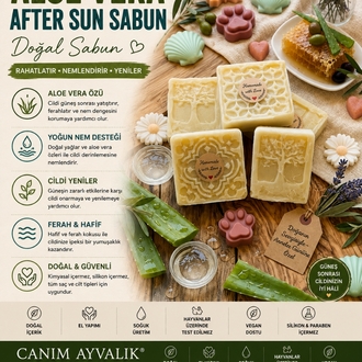 Aloe Vera ve Çay ağacı yağli After sun doğal sabun 
