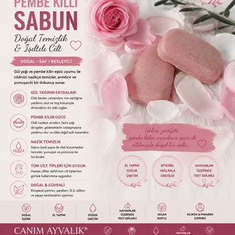 Gül suyu, Pembe kil ve gül yağlı doğal sabun