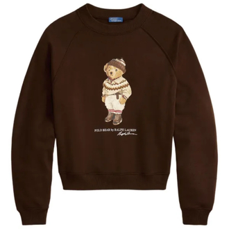 BEAR BASKILI SWEATSHİRT(Kahverengi)