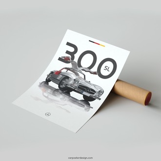 Mercedes Benz 300SL Gullwing Duvar Posteri