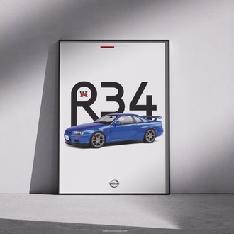 Nissan Skyline GT-R R34 Poster