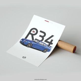 Nissan Skyline GT-R R34 Poster