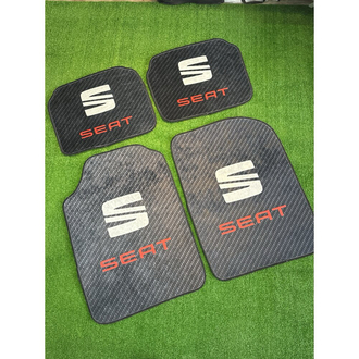 Seat Logolu Premium Araç Paspas Seti – Siyah Sportif Tasarım (4’lü Set)