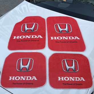Honda Logolu Premium Araç Paspas Seti – Kırmızı Spor Tasarım (4’lü Set)