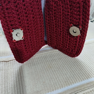 El Örgüsü Boncuk Detaylı Mini Kartlık ve Cüzdan - Kırmızı


