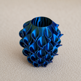 Aura 3D Dekoratif Vazo – Mor İris