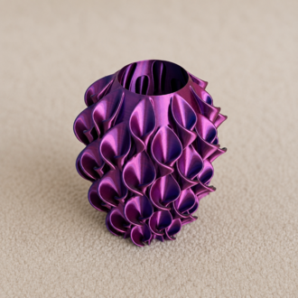 Aura 3D Dekoratif Vazo – Mor İris