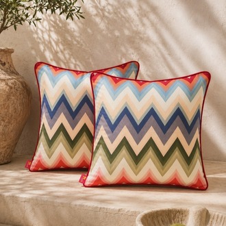 Zigzag Desenli Dekoratif Kırlent Kılıfı