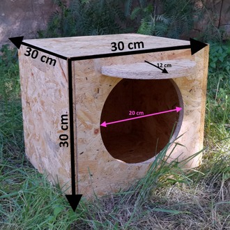 Kedi Evi Kedi Yuvası soğuk ve yağmura dayanıklı 15 mm OSB'den dayanıklı kedi evi
