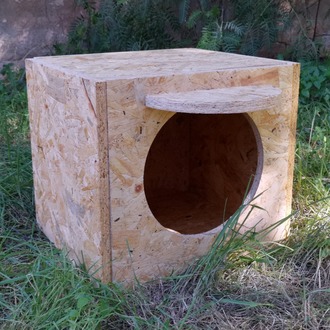 Kedi Evi Kedi Yuvası soğuk ve yağmura dayanıklı 15 mm OSB'den dayanıklı kedi evi