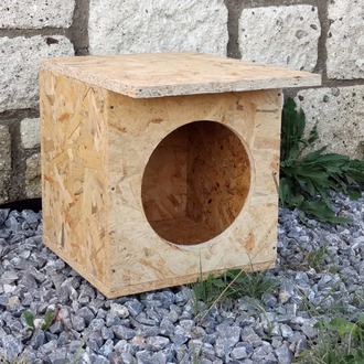 Kedi Evi Kedi Yuvası soğuk ve yağmura dayanıklı 15 mm OSB'den dayanıklı kedi evi