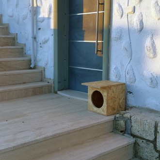 Kedi Evi Kedi Yuvası soğuk ve yağmura dayanıklı 15 mm OSB'den dayanıklı kedi evi
