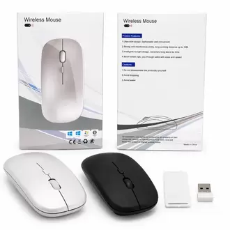 ️ Kablosuz Sessiz Mouse – Slim Tasarım USB Alıcılı (Beyaz)