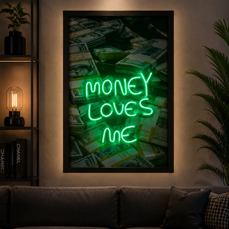 Money Yeşil Neon Tablo