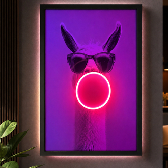 Lama Pembe Neon Tablo